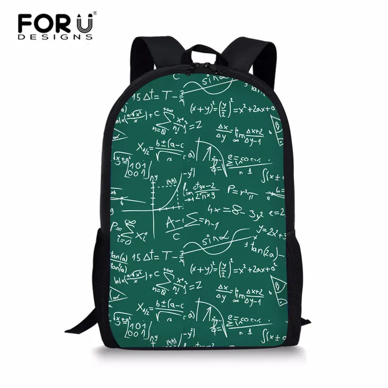 Z2474C FORUDESIGNS/рюкзак с принтом формулы математики, школьные сумки для подростков, мальчиков и девочек, рюкзаки на заказ, школьные сумки для книг, сумки для подростков, Mochila - Цвет: Z2474C