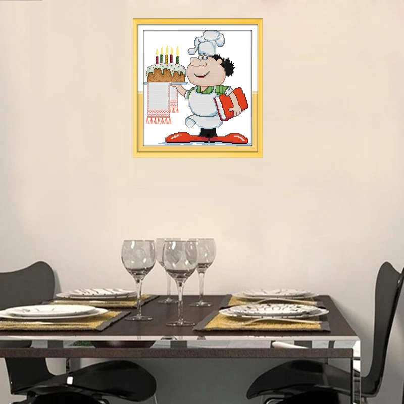 Joy Sunday Humor Chef Серия Холст DMC Счетный Китайский Набор для вышивки крестом Набор для вышивки рукоделие