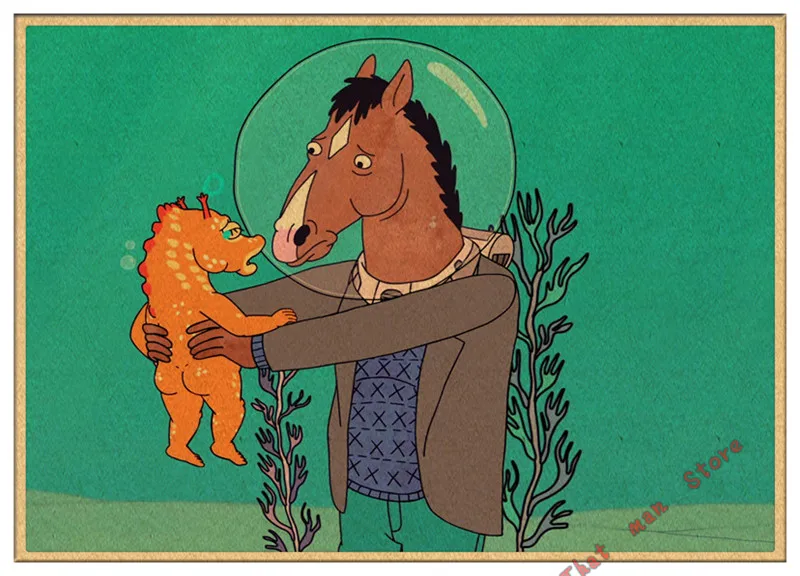 Классический ТВ bojack всадник ВИНТАЖНЫЙ ПЛАКАТ Ретро бумага Вильям Эмерсон Арнетт Рафаэль Боб-Waksberg домашний декор наклейка на стену