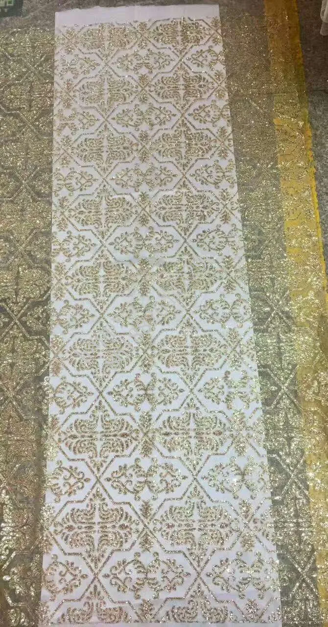 Французская пряжа нигерийский процесс Сверкающие Золотые блестки клей высокое