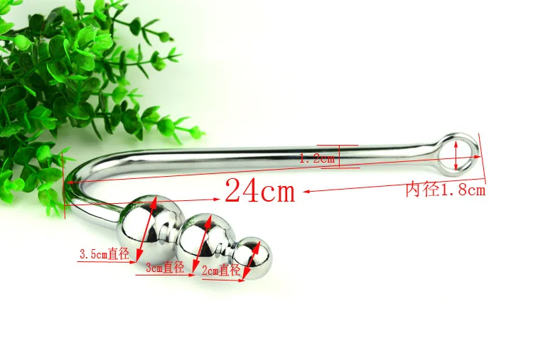 Free Shipping!straight three-ball stainless steel anal plug adult sex products for pron game slave toys anus M-13 |