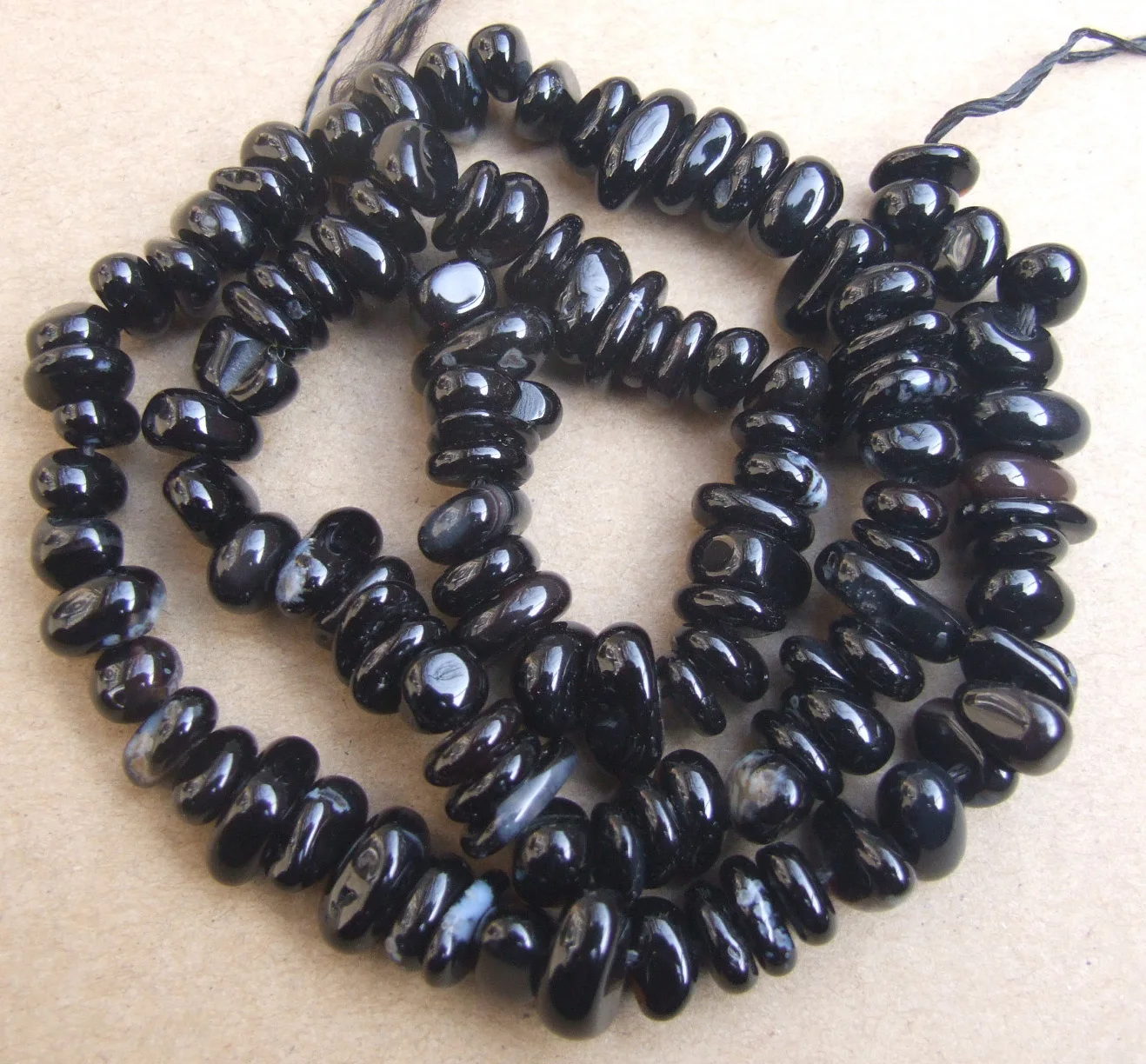 3-8 мм натуральные камни кусочки, свободные бусы 15" - Цвет: Black agate