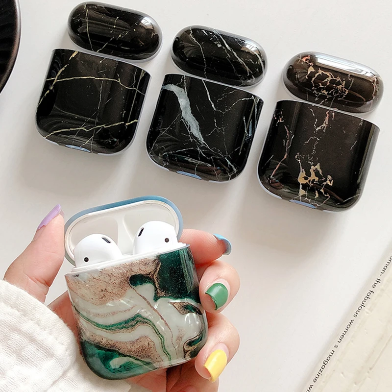 Для AirPods чехол, мраморный узор защитный чехол для MacBook air стручки Bluetooth наушники зарядным устройством чехол s мягкие Аксессуары для гарнитуры