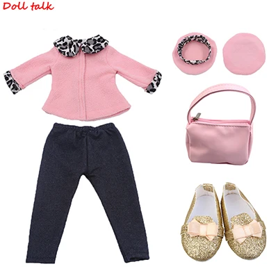 Style 13 Модные 1 комплект одежды для куклы, Топы+ штаны+ головной убор+ сумка+ обувь для 18 ''дюйма американская кукла девочка ручной работы Diy одинаковый наряд - Цвет: Style 13
