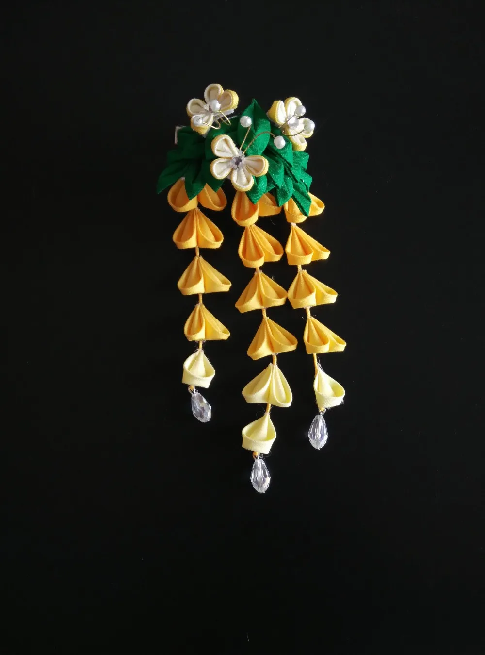 LALAVARA невесты wisteria кимоно Kanzashi заколки для волос фиолетовые желтые, розовые, белые зеленые цветы аксессуары для волос