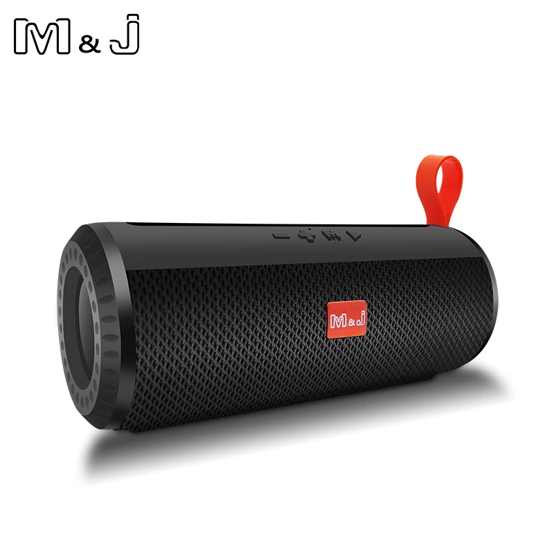 Черный M& J Портативный беспроводной Bluetooth динамик стерео большая мощность 10 Вт система TF FM радио Музыкальный сабвуфер Колонка динамик s для компьютера - Цвет: Черный