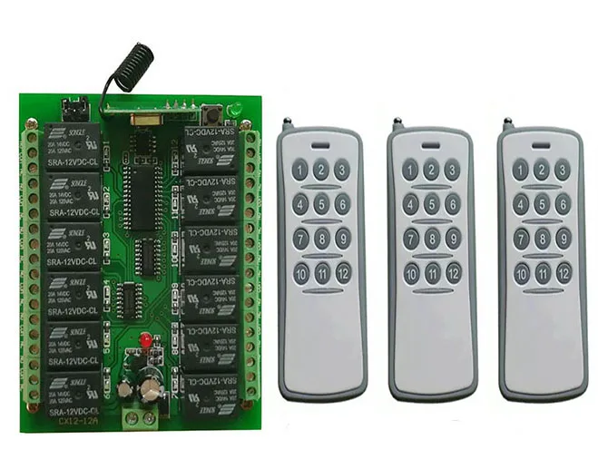 DC 12V 24V 10A 12 CH 12CH RF Беспроводной переключатель системы дистанционного управления