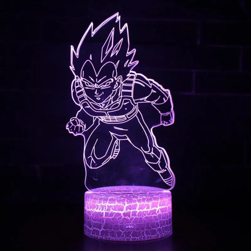 Dragon Ball Usb Led 3d осветительные приборы Kakarot Vegeta Son Gohan детские лампы стволы сотового Cyborg Freeza 7 цветов изменить 3d ночник - Испускаемый цвет: v