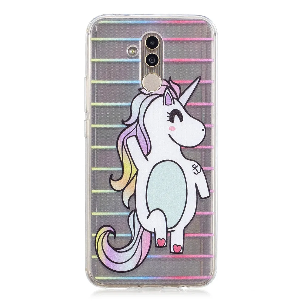 Силиконовый чехол для huawei mate 20 lite fundas hoesje Cute funny piza Unicorn Watermeboom tpu Lite