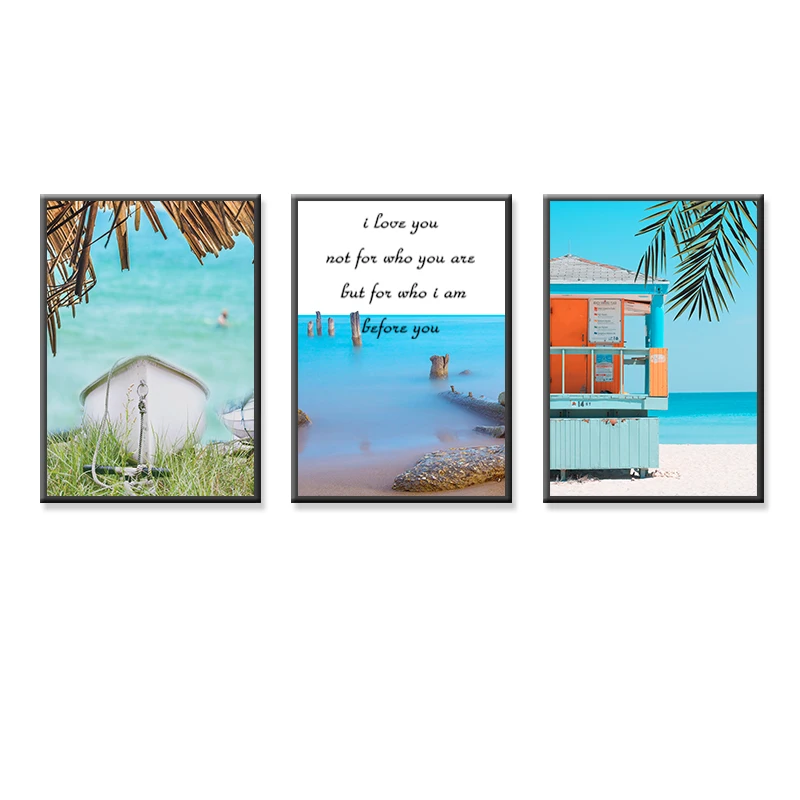

Canvas Painting Beach Ship Sea Wall Art Nordic Posters And Prints Home Decoration Pictures For Living Room