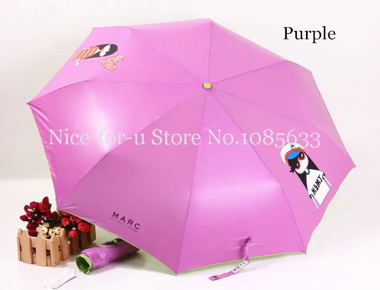 Stylish Marc Jacobs Candy Color Fully-automatic Anti-UV Parasol Sunshade Sunny Rainy Umbrella |
