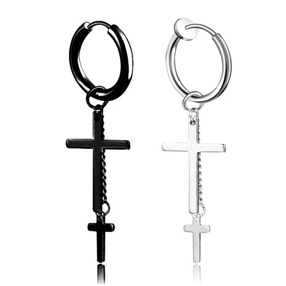 Мужская мода длинная цепочка клипса пирсинг кольцо уличные серьги ювелирные