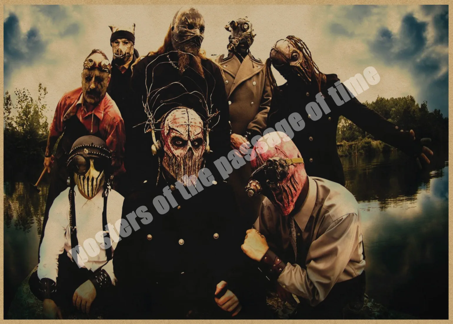 Slipknot тяжелый металл плакат/рок-группа/крафт-бумага/Бар плакат/наклейки на стены/Ретро плакат/декоративная живопись/30*20 см - Цвет: Цвет: желтый