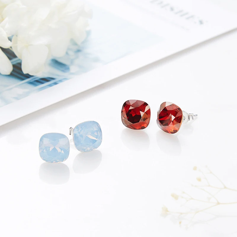 Модные серьги гвоздики с кристаллами Swarovski 925|Серьги-гвоздики| |