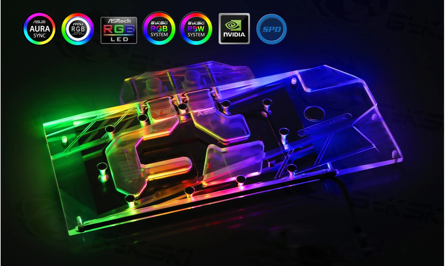 Bykski водного блока использовать для AMD Radeon VII/Sapphire RADEON 7/справочное издание/полное покрытие медный радиатор/RGB светильник aura