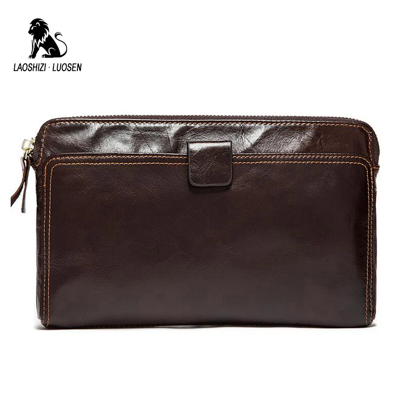 Высококачественный мужской клатч кошелек длинный из натуральной кожи