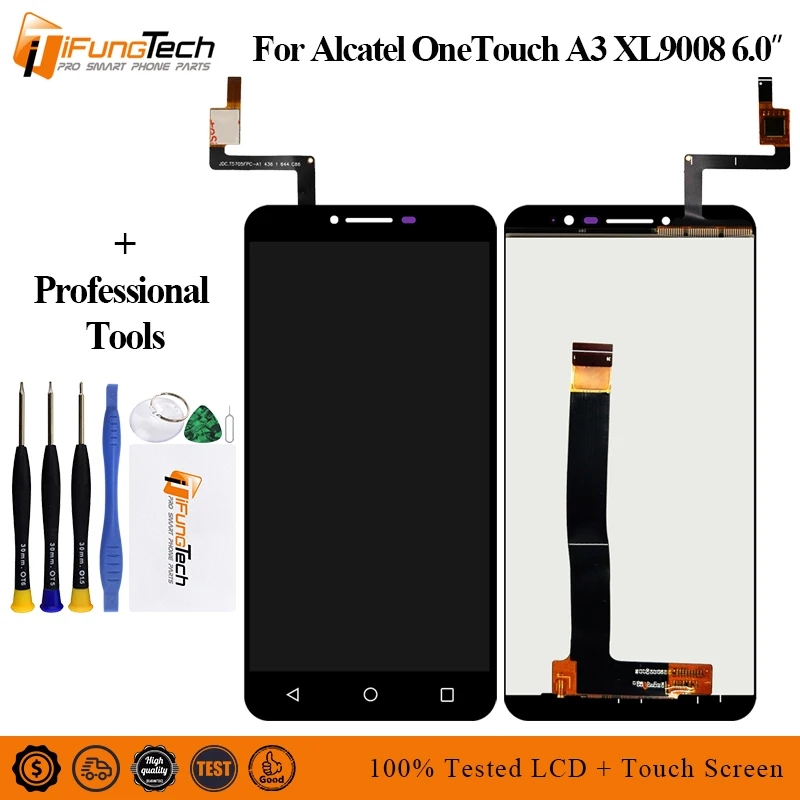 ЖК дисплей для Alcatel One Touch A3 XL OT9008 9008 9008X с сенсорным экраном дигитайзер сборка