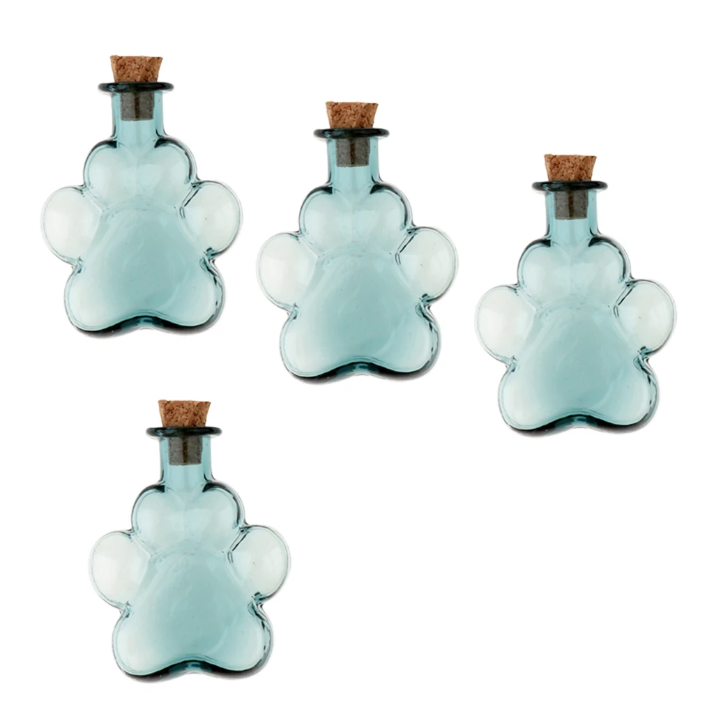 4 шт. пустая стеклянная бутылочка для желаний в виде маленькой лапы|Подвески| |