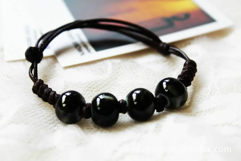 

Original vintage Ceramics Black beads Girls Bracelet Good Lucky Bracelet cute Lover Bracelet Lovers Lucky Jewelry Women Gift