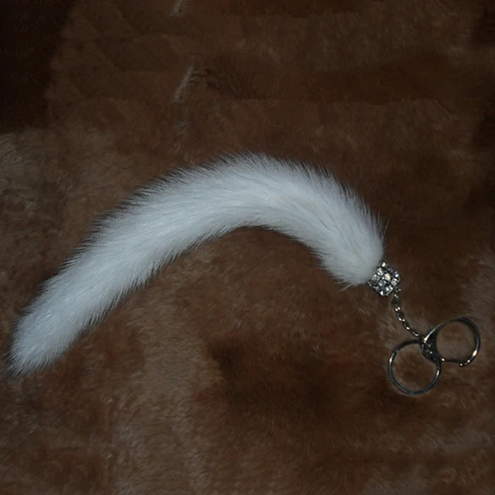 Real Genuine Mink fur tail keychain key ring hair mobile phone bag hanging Fluffy Key Chains Handbag bags car chains | Украшения и