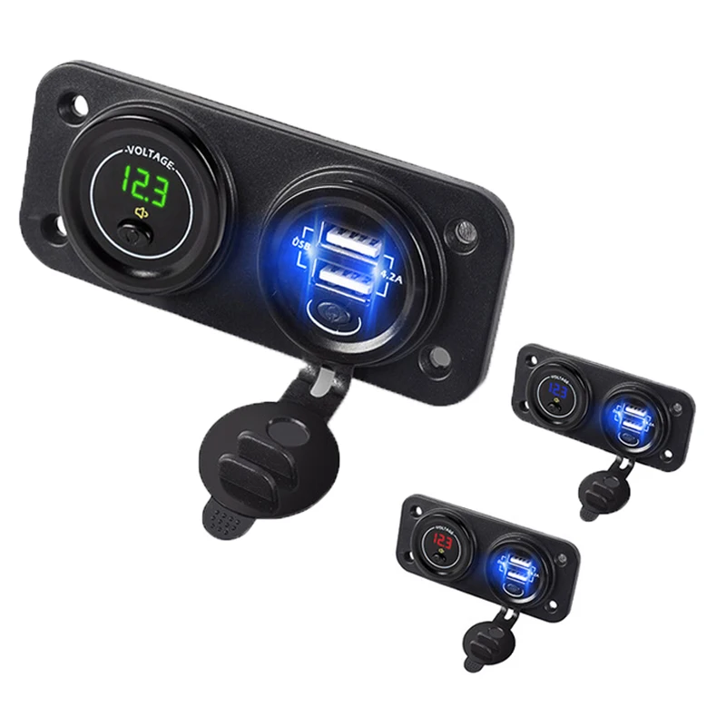 Двойной USB 12 V-5 V двойной порт быстрое автомобильное зарядное устройство розетка с