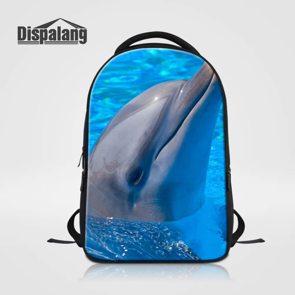 Рюкзак Dispalang с изображением дельфина для мужчин и женщин вместительная школьная