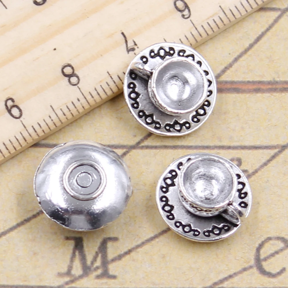 10pcs Charms A Cup Of Coffee Tea 14x14x7mm Tibetan Bronze Silver Color Pendants Antique Jewelry Making DIY Handmade Craft | Украшения и