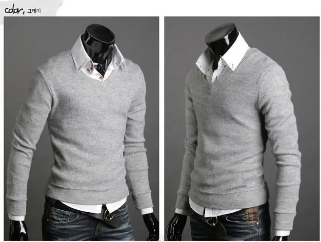 Hot sale High Quality Casual Long sleeve men V Neck Black/Grey/Purple/Yellow/Coffee/Wine red M/L/XL/XXL SweatShirt | Мужская одежда