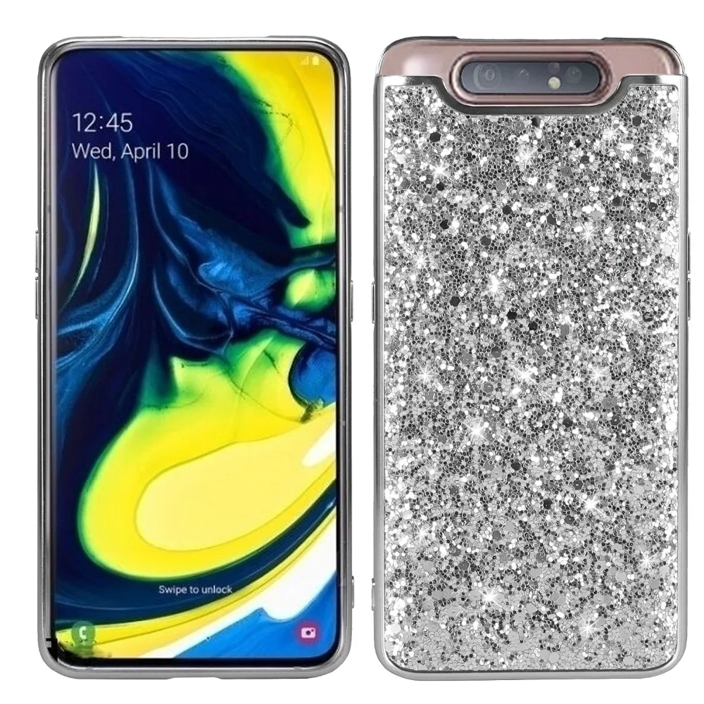Чехол для samsung Galaxy A80 чехол A80 с сияющими блестками и пайетками для samsung A10 A20 A30 A40 A50 A60 A70 M10 M20 note 8, 9, 10