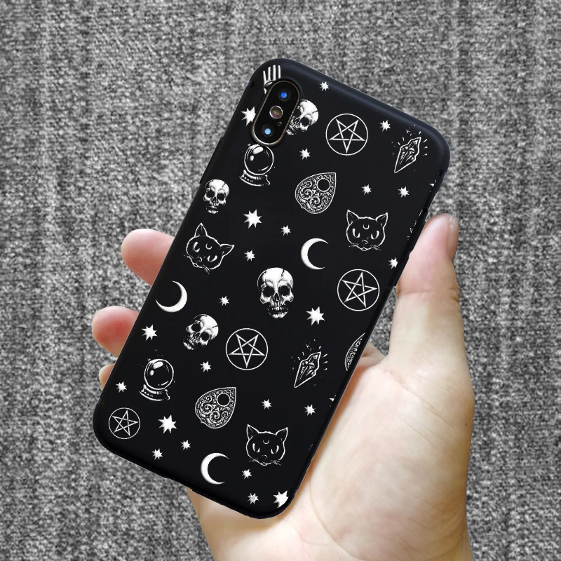 Модный силиконовый чехол с узором для iPhone 11 pro 7 6 6S 8 Plus X 5 S 5S SE XS Max XR матовый чехол для мобильного телефона с изображением Звезды Луны