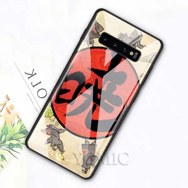 Чехол из закаленного стекла для samsung Galaxy S10e S10 S8 S9 Plus Note 9 10 A50 A70, чехол для телефона с аниме Наруто, Утиха Итачи, роскошное стекло - Цвет: 014