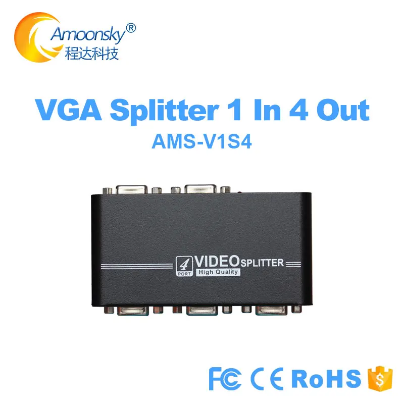 Vga сплиттер vga переключатель коробка монитор адаптер 1 в 4 выход видео VGA конвертер