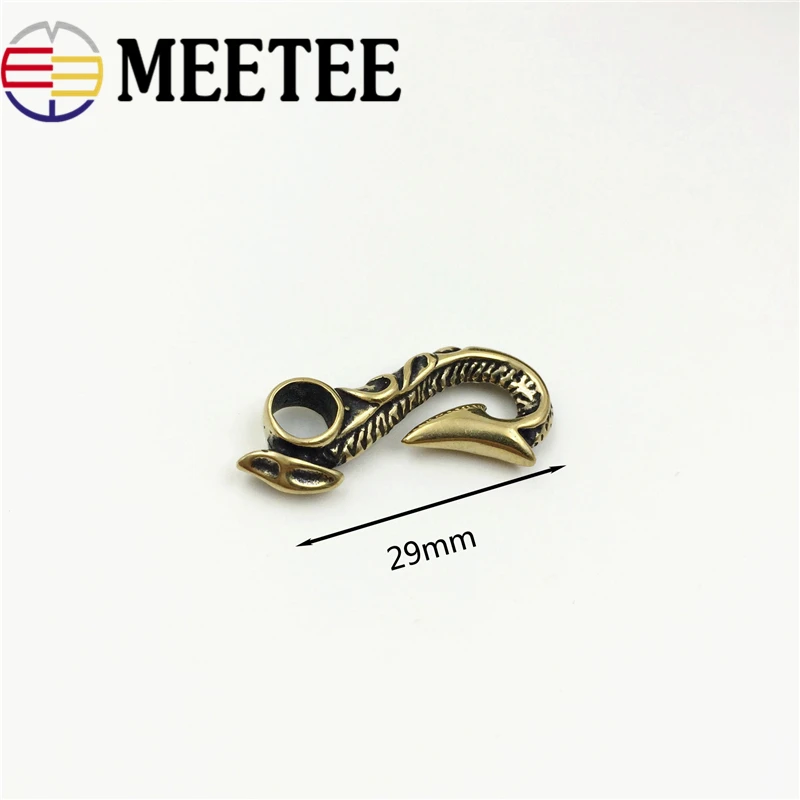 Медные пряжки Крючки Meetee из твердой латуни 2 шт. s образная застежка брелок с