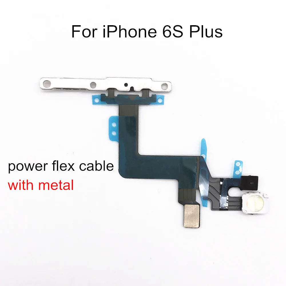 1 шт. гибкий кабель питания с металлом для iPhone 5, 5S, SE, 6, 6 S, 7, 8 Plus, X переключатель громкости, кнопка включения и выключения, Запасная часть - Цвет: For iPhone 6S Plus