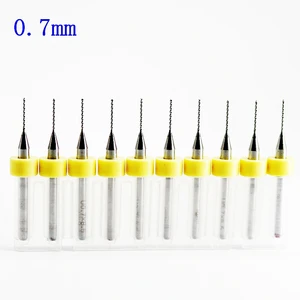 Карбидная дрель без кольца, 0,7 мм, 10 шт.