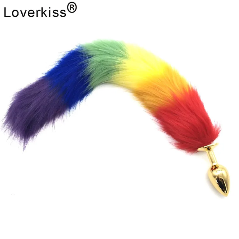 Металлическая Анальная пробка Loverkiss с хвостом анальная лисьим секс игрушки для