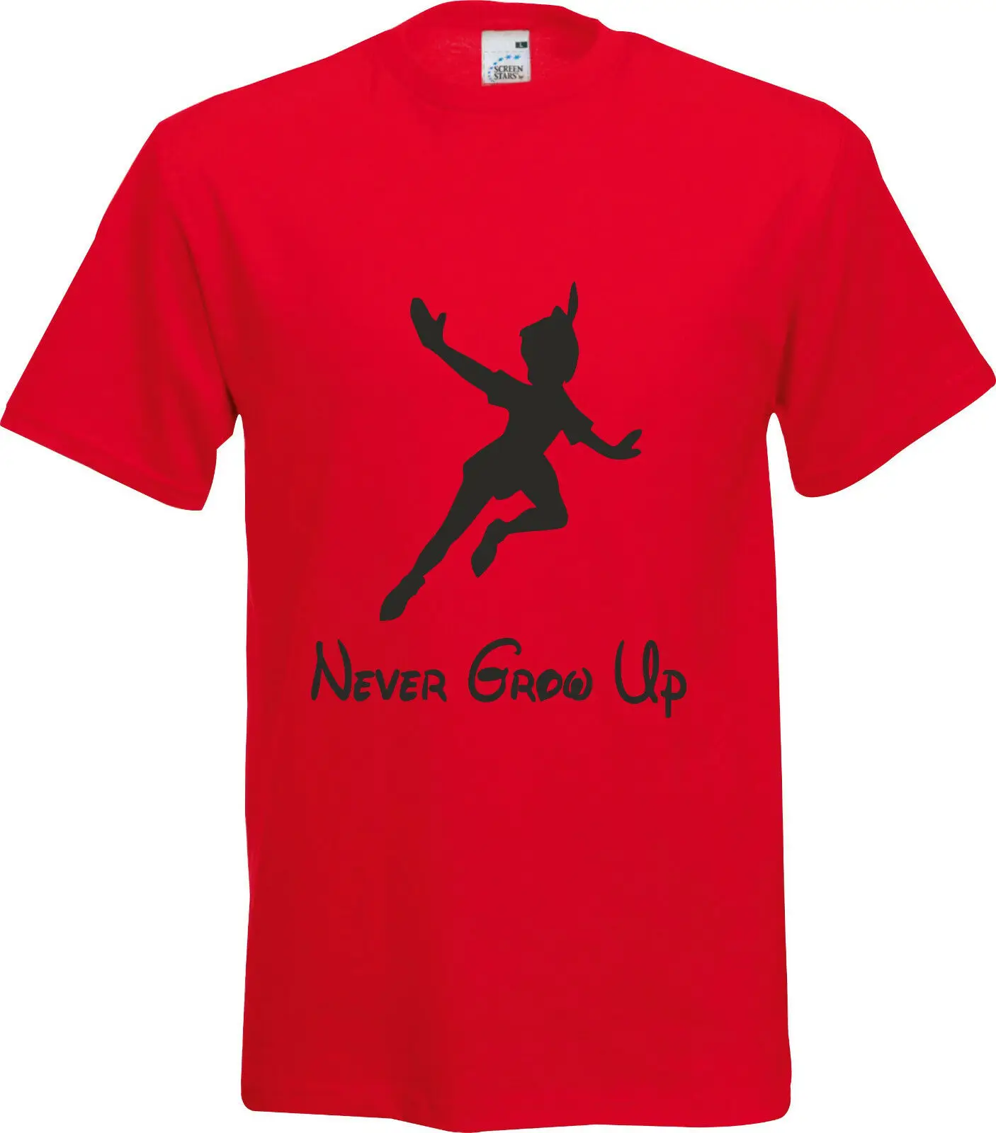 Забавная хлопковая футболка с надписью NEVER GROW UP PETER PAN|Мужские футболки| |