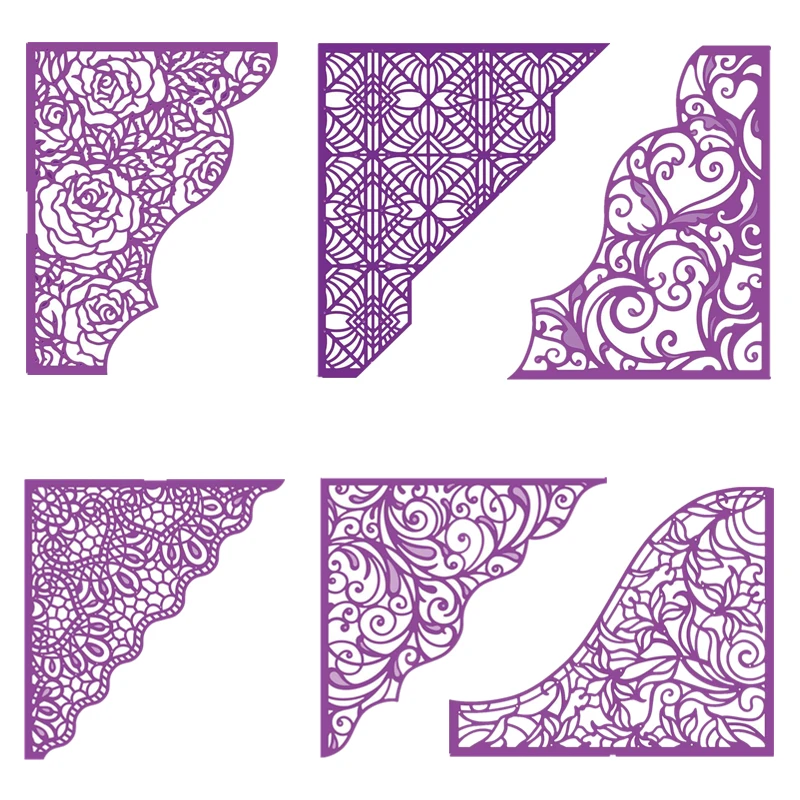 Выдолбленные Цветочные угловой край рамка металлические режущие штампы для