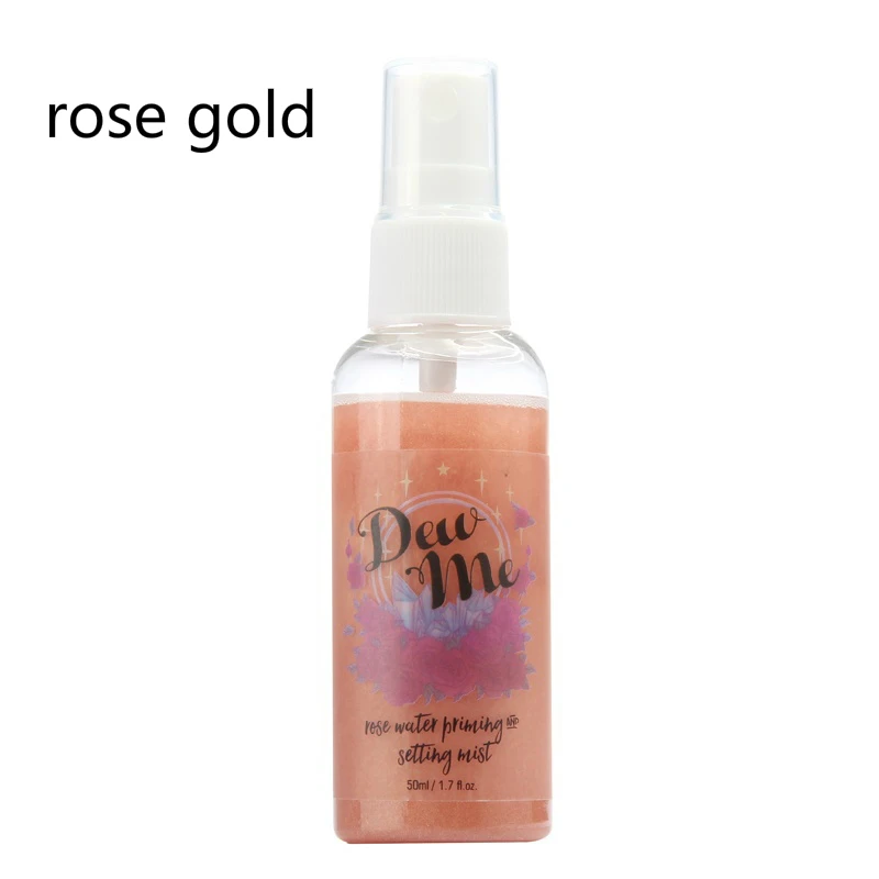 Rose Gold Новинка, 1 шт., стойкий перламутровый спрей для макияжа с розовой водой, увлажняющий крем с контролем масла, питательный, Яркий Модный натуральный праймер - Цвет: Rose Gold
