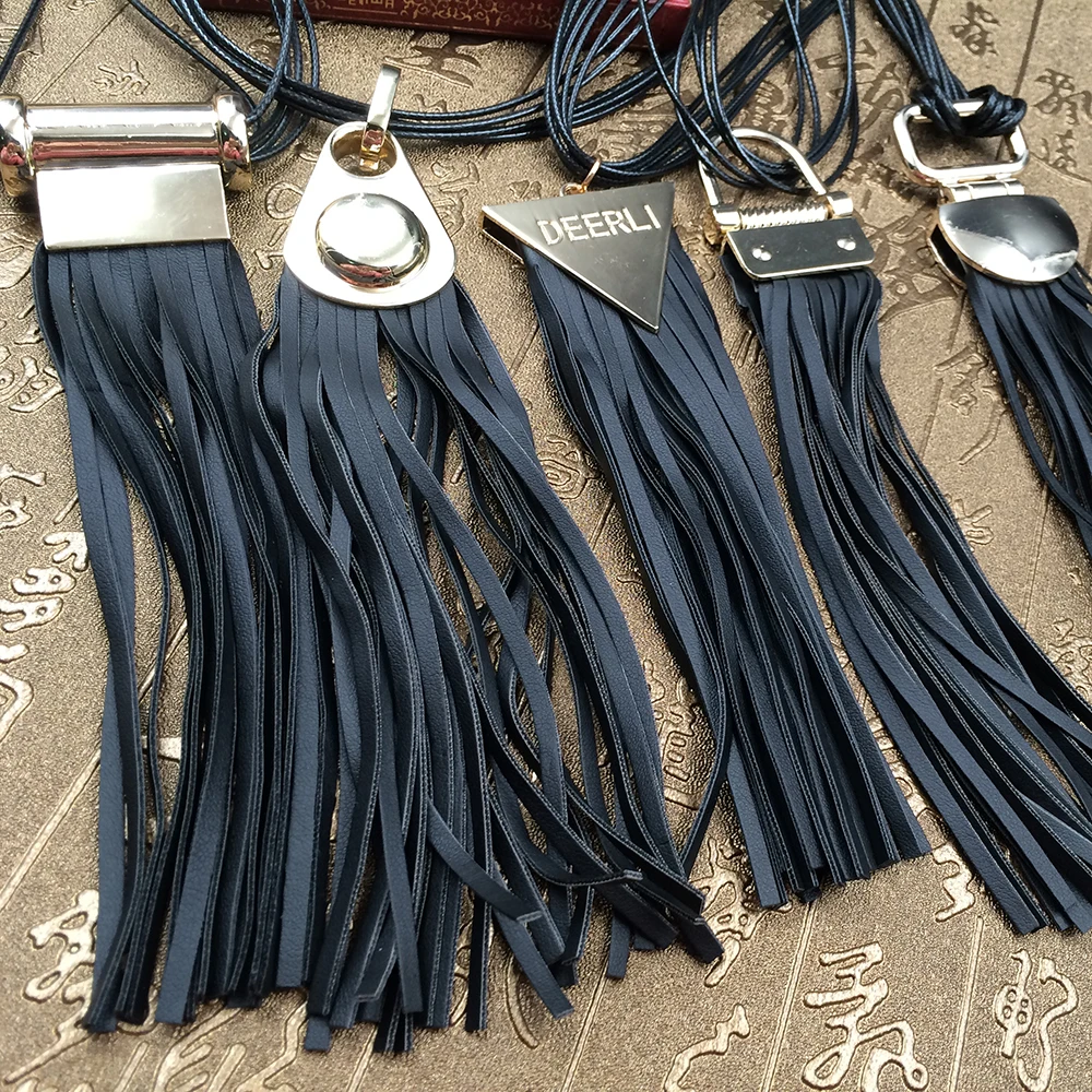 Женское длинное ожерелье с кисточками из сплава и кожи 11 видов|leather tassel necklace|tassel