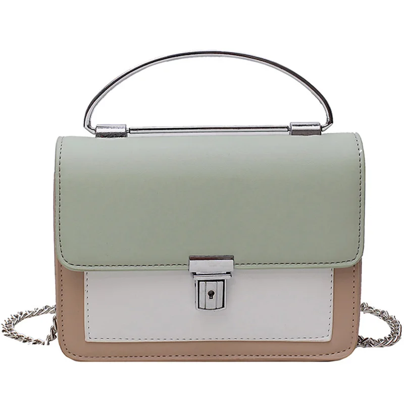 Кожаные сумки через плечо контрастного цвета для женщин 2019 сумка путешествий