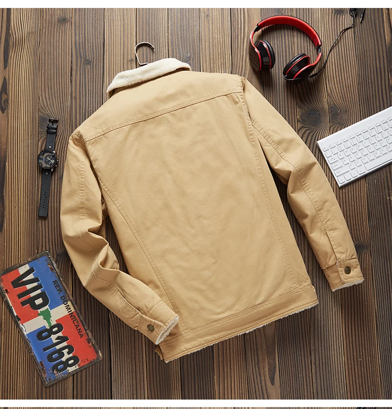 Herren jacke, зимняя теплая ветровка в стиле сафари, Мужская модная повседневная Уличная тактическая кашемировая Мужская куртка и пальто, 4XL, BC9799