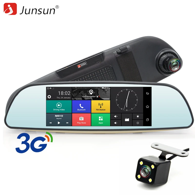 Junsun 6.86 &quotAndroid 5.0 Видеорегистраторы для автомобилей GPS навигации 3G Зеркало заднего