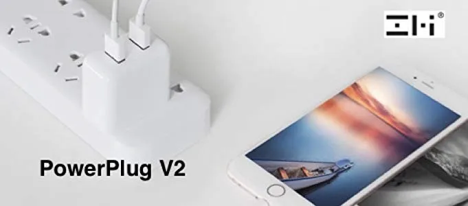 ZMI HA622 V2 Зарядное устройство настенный адаптер, складная зубчатая дорожная вилка настенное зарядное устройство с 2 портами usb