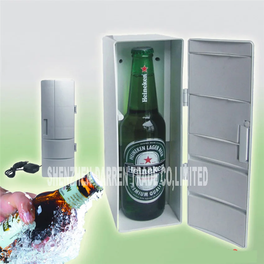 

16PCS Mini USB Fridge DC5V Plug & Play Portable Practical Office Desktop PC Car Refrigerator Freezer Beverage Can Drink Cooler