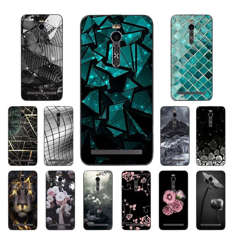 Soft Silicone Cover Case for ASUS Zenfone 2 ZE551ML ZE550ML Triangle Printing Phone Zenfone2 |