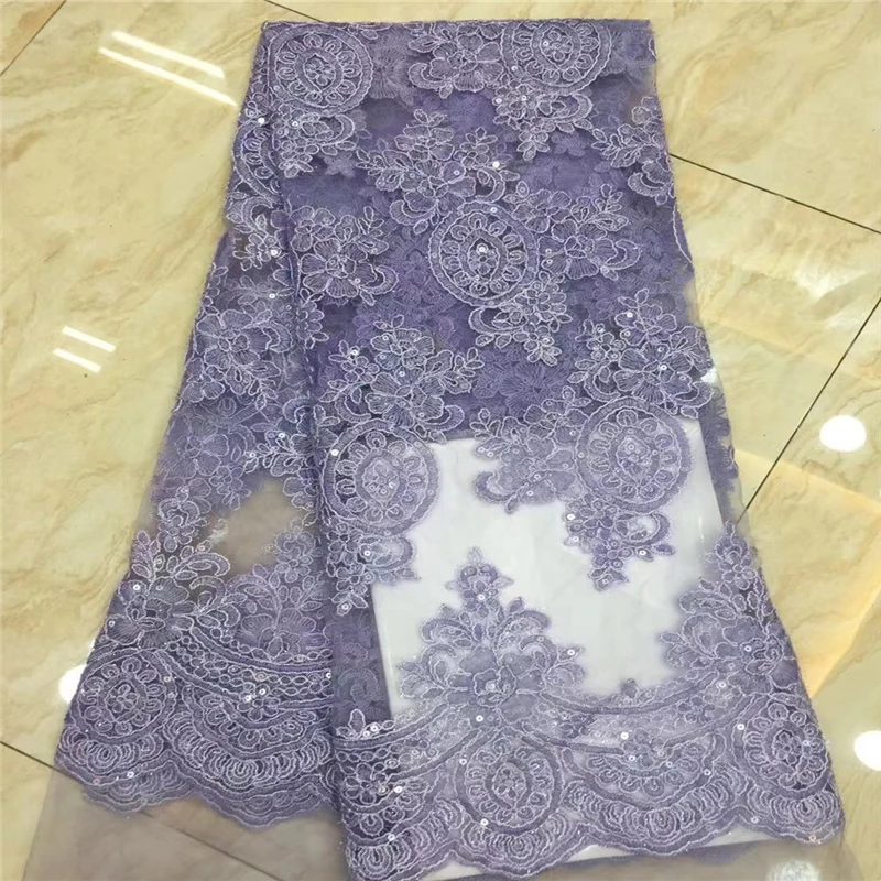 VILLIEA High Quality African Lace Fabric Latest Gold Color Mesh Nigerian Guipure With Sequins | Дом и сад