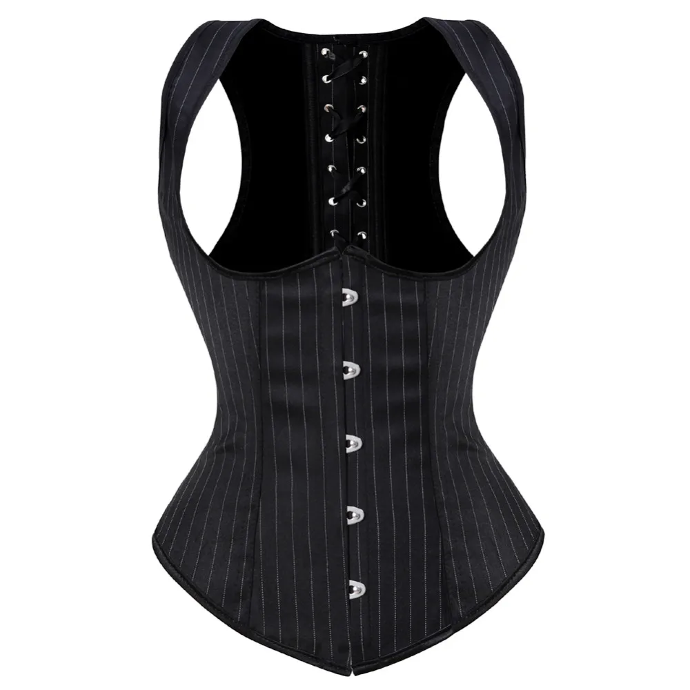 

Women's Gothic Jacquard Underbust Corset Sexy Shoulder Straps Spiral Steel Boned Bustier Vest Corselet Plus Size S-6XL