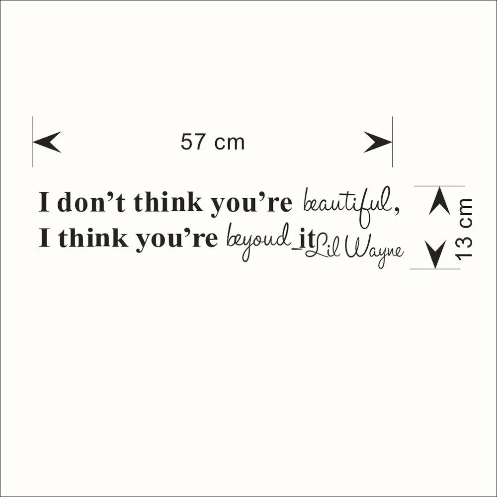 

Hot Sales Details About ''Beyond Beautiful'' Vinyl Wall sticker Decal Home Decor Words Quote ZYVA-8259 23*7 ''