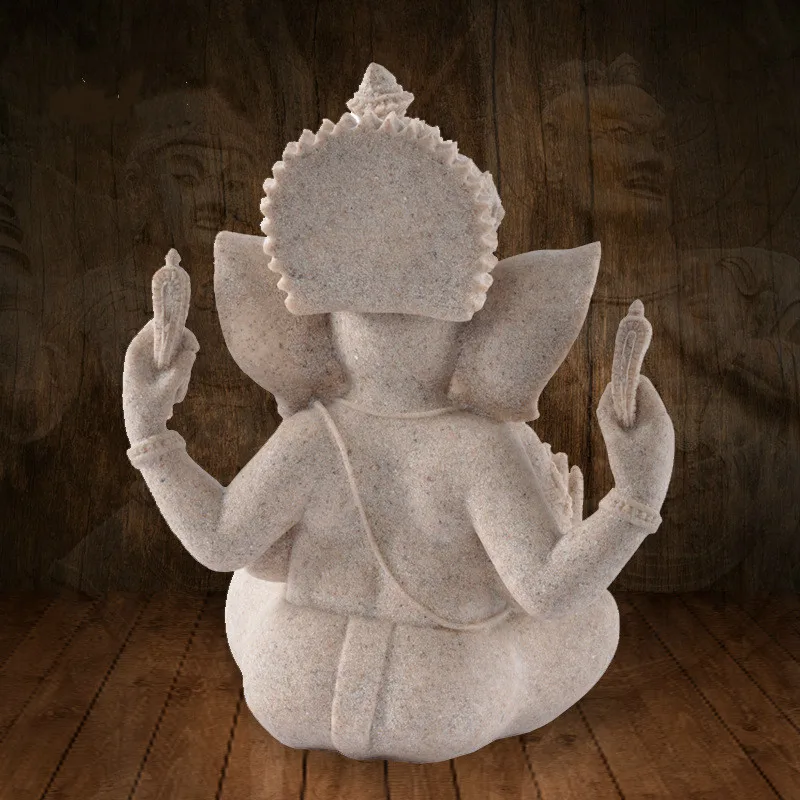 Индийский Слон боги скульптура из смолы песчаник Будда ремесло настольное